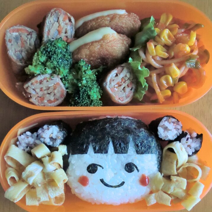 こどものお弁当★ポンポンで応援スマイルおにぎり